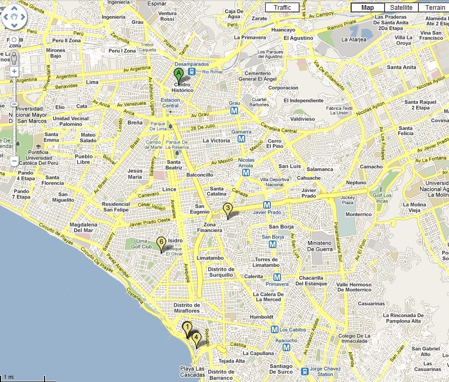 Քարտեզ ընկերների Lima, Պերու