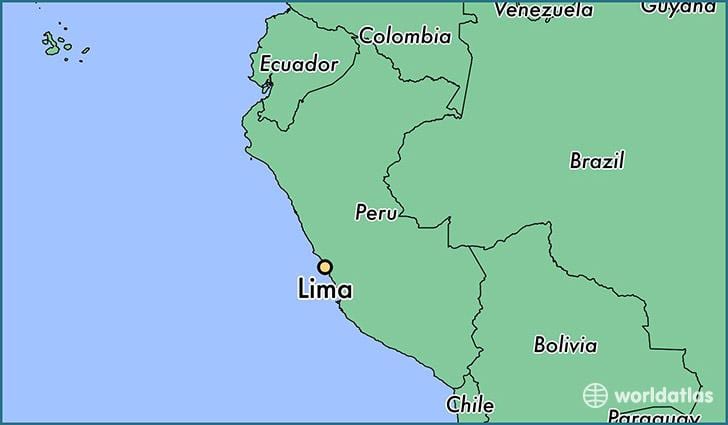 Lima, Պերու աշխարհի քարտեզի վրա