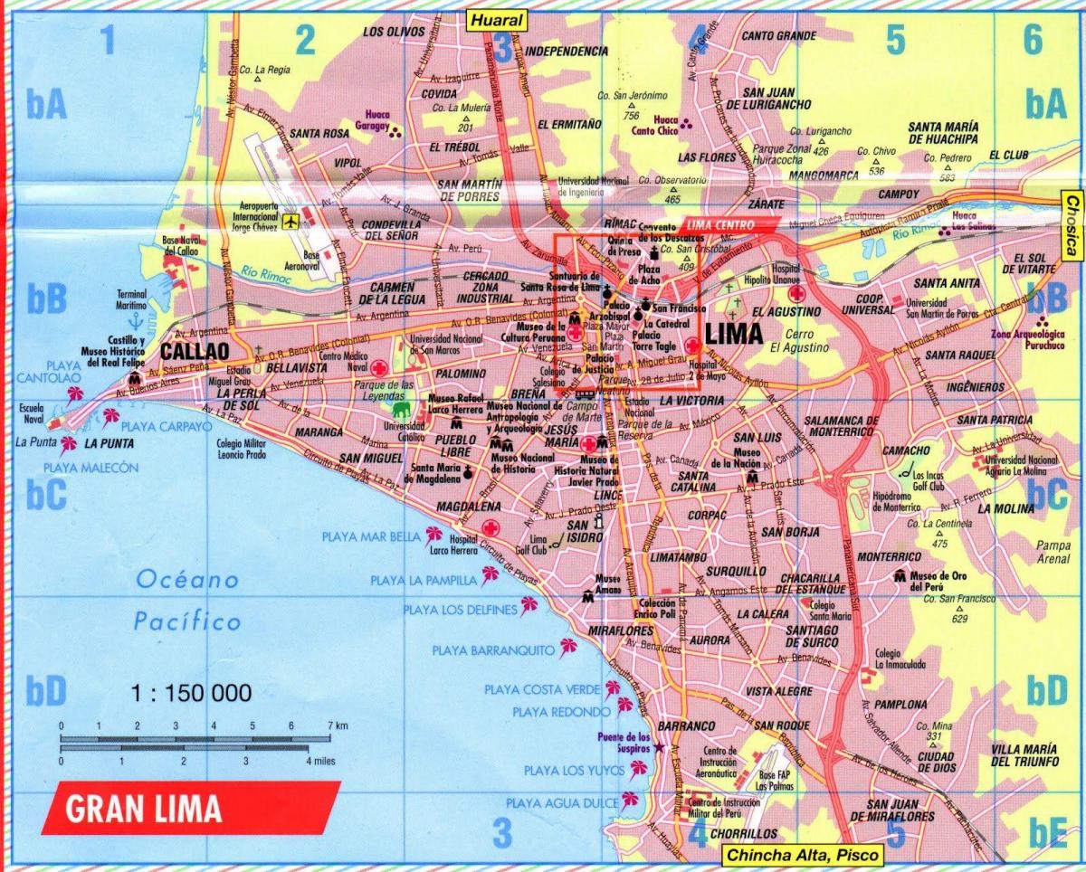 Քարտեզ Lima-հոփ-հոփ-off ավտոբուսը
